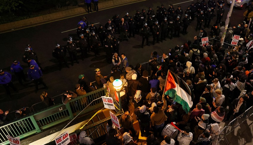 احتجاجات مؤيدة لوقف حرب غزة في جامعة كولومبيا الأمريكية (وكالات)