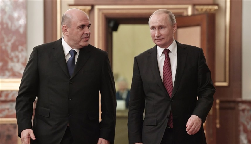 الرئيس الروسي فلاديمير بوتين، والمرشح لمنصب رئيس الوزراء ميخائيل ميشوستين (إكس)