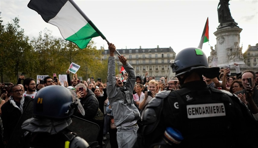 مظاهرات مؤيدة لغزة في فرنسا (إكس)