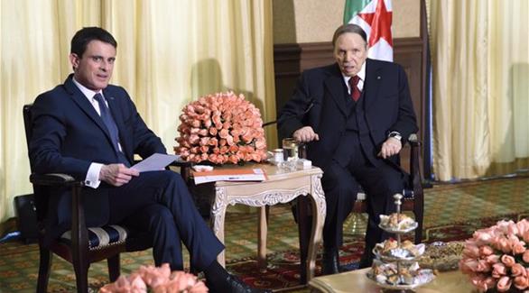 بوتفليقة في آخر صورة له مع رئيس الوزراء الفرنسي (حساب فالس على تويتر)