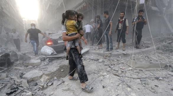 مدنيون تحت القصف في مدينة حلب(أرشيف)