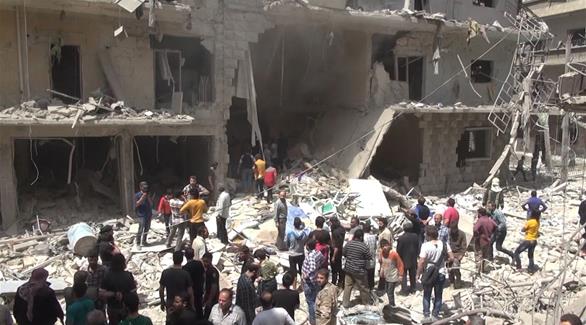 آثار القصف الإجرامي على المدنيين في حلب(أرشيف)