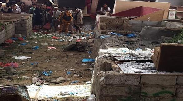 صورة من تفجير مأرب الذي راح ضحيته العشرات(تويتر)