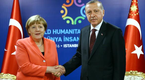 الرئيس التركي والمستشارة الألمانية (إي بي أيه)