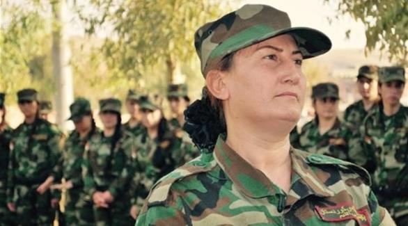 قائدة كتيبة لواء الشمس الإيزيدية خاتون خضر (أرشيف) 