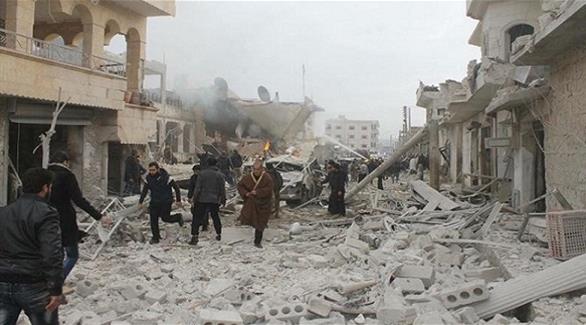 آثار قصف الطائرات على ريف إدلب (أرشيف)
