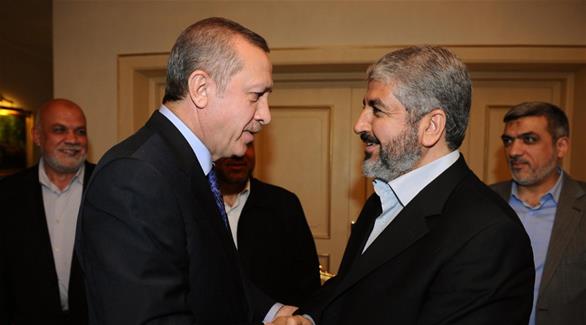القيادي في حماس خالد مشعل والريس التركي أردوغان (أرشيف)