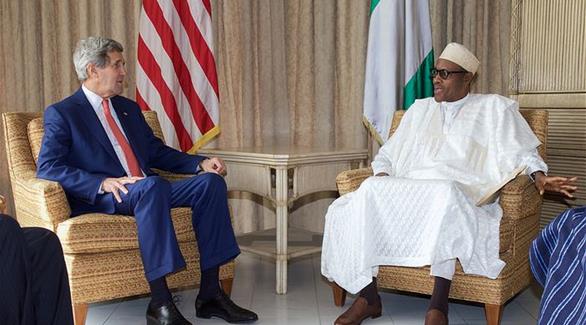 لقاء لوزير الخارجية الأمريكي جون كيري والرئيس النيجيري بخاري(أرشيف)