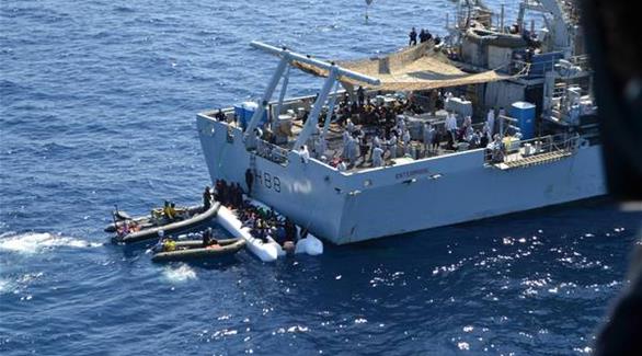 عملية إنقاذ على السواحل البحرية لليبيا(أرشيف)