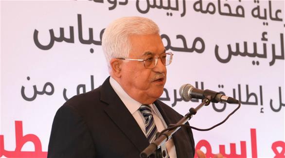 عباس متحدثاً أثناء حفل الافتتاح (صحفة الرئيس عباس / فيس بوك)