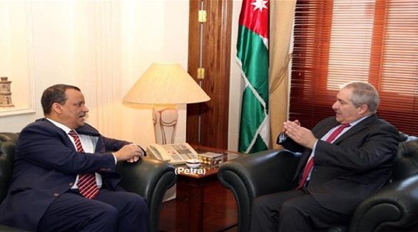 وزير خارجية الأردن ناصر جودة ومبعوث الأمم المتحدة إلى اليمن إسماعيل ولد الشيخ أحمد (أرشيف)