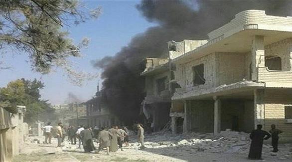 جانب من آثار القصف في إدلب (تويتر)