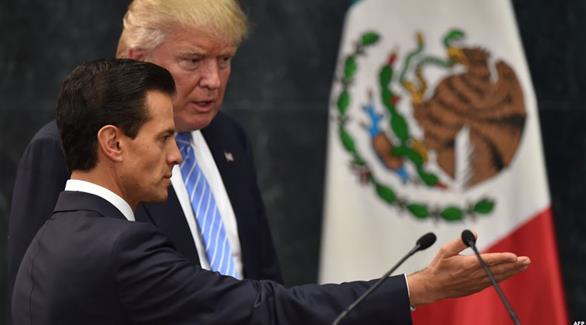 الرئيس المكسيكي إنريكي بينا نييتو والمرشح الجمهوري لانتخابات الرئاسة الأمريكية دونالد ترامب (أرشيف)