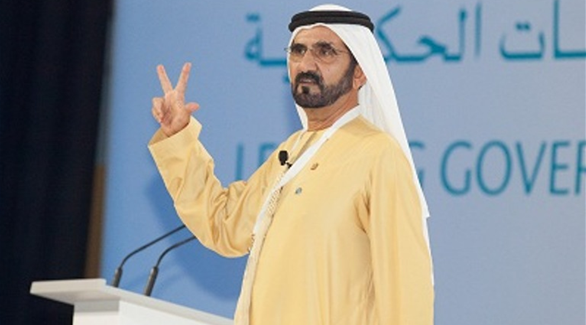الشيخ محمد بن راشد آل مكتوم خلال مشاركته في القمة الحكومية الماضية (أرشيف)