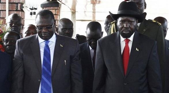 الرئيس السوداني الجنوبي سالفا كير ونائبه السابق زعيم المتمردين رياك مشار (أرشيف)