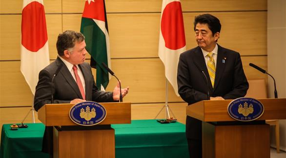 الملك عبد الله الثاني يلتقي رئيس وزراء اليابان شينزو آبي