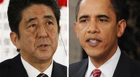 الرئيس الأمريكي باراك أوباما و رئيس وزراء اليابان شينزو آبي (أرشيف)