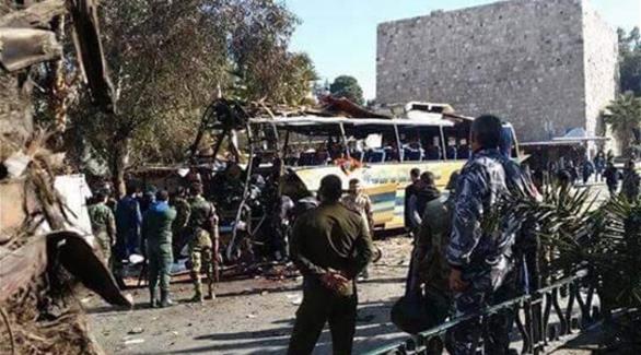 انفجار حافلة تقل حجيجاً لشيعة اللبنانين وسط دمشق (أرشيف)
