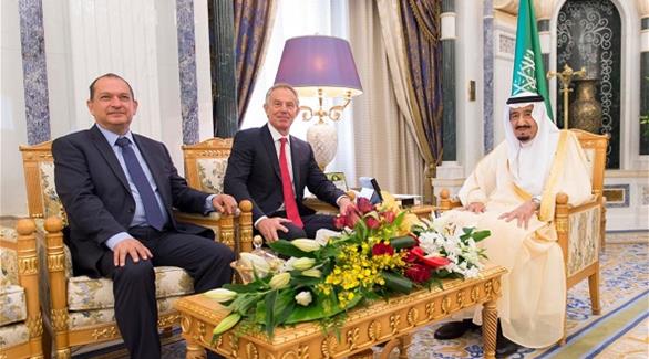 العاهل السعودي الملك سلمان بن عبدالعزيز  يلتقي مبعوث اللجنة الرباعية للسلام في الشرق الأوسط توني بلير اليوم في الرياض (أرشيف)