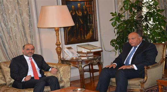 وزير خارجية مصر والرئيس السابق للائتلاف السورى (المصدر)