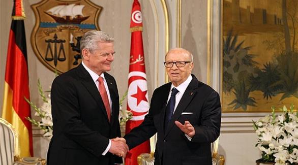 الرئيس التونسي السبسي يميناً والرئيس الألماني غاوك يساراً(وكالة الأنباء التونسية)