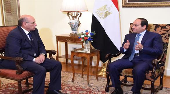 الرئيس المصري خلال لقائه بوزير الزراعة (المصدر)