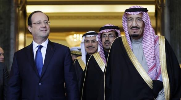 العاهل السعودي الملك سلمان والرئيس الفرنسي فرانسوا هولاند (أرشيف)