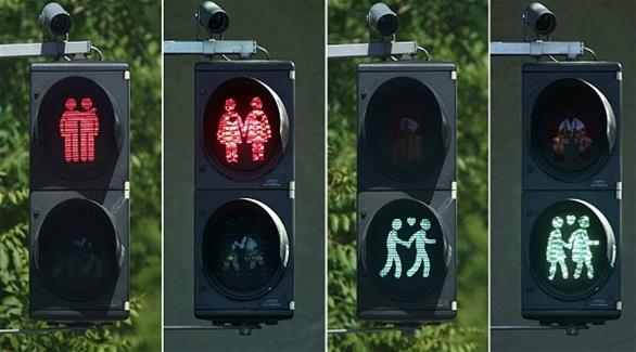 إشارات مرور جديدة في فيينا تشجع مثليي الجنس. 201505130526225