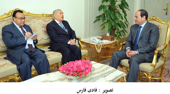 جانب من لقاء الرئيس المصري عبد الفتاح السيسي ومبعوث الرئيس اليمني