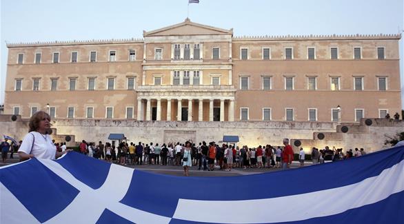 احتجاجات يونانية على الديون التي تكبل أثينا (تعبيرية)