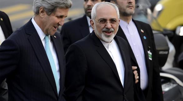 وزير الخارجية الأمريكي جون كيري ونظيره الإيراني جواد ظريف في اجتماع لهما في يناير 2014(أ ب)
