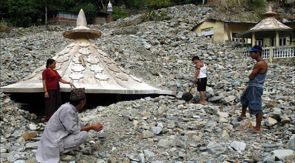 جزء من الانهيارات الأرضية في النيبال(أرشيف)
