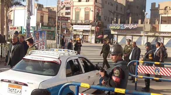 جانب من التكثيف الأمني في مصر