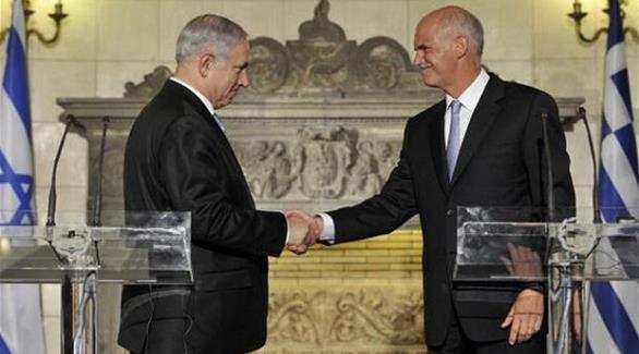رئيس الوزراء اليوناني الأسبق جورج باباندريو ورئيس الوزراء الإسرائيلي (أرشيف)