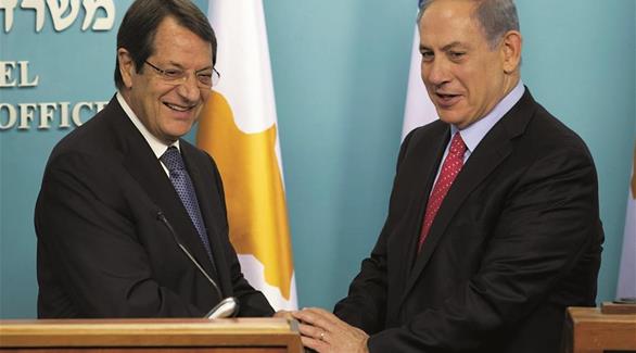 رئيس الوزراء الإسرائيلي، بنيامين نتانياهو، والرئيس القبرصي نيكوس أناستاسياديس