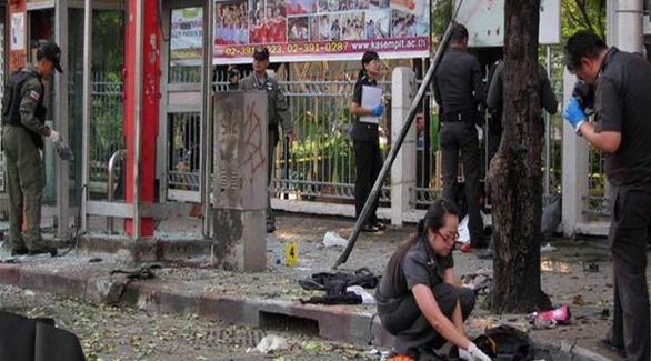 الشرطة التايلاندية في موقع تفجير معبد في بانكوك أسفر عن 20 قتيل (أرشيف)