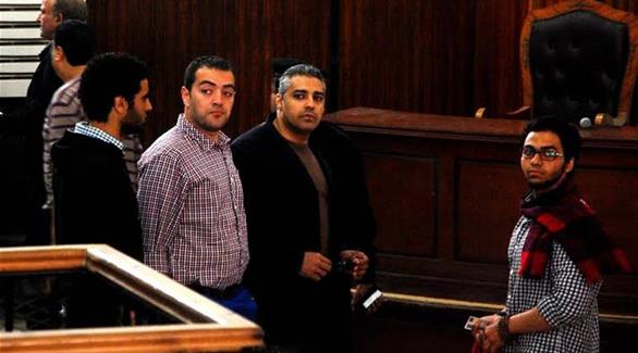 صحافي الجزيرة محمد فهمي   المتهم بقضية الماريوت بمحكمة جنايات القاهرة في مصر (أرشيف)