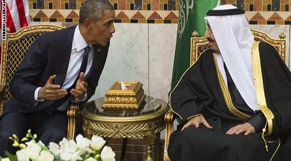 العاهل السعودي الملك سلمان والرئيس باراك اوباما في اجتماع  سابق (أرشيف)