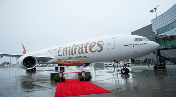 إحدى الطائرات الجديدة من طراز 777-300 إي آر التي تسلمتها طيران الإمارات (من المصدر)