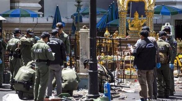 الشرطة التايلاندية في موقع تفجير بانكوك (أرشيف)