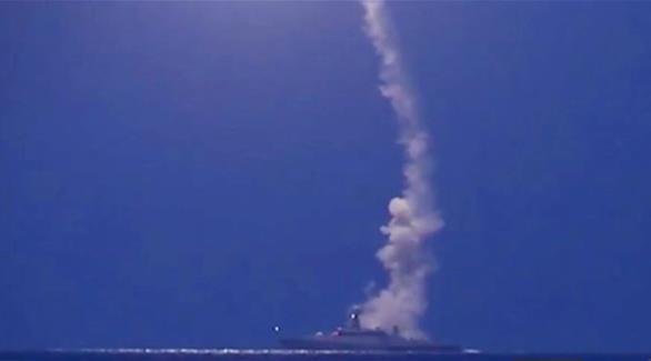 سفينة روسية تطلق صورايخ من بحر قزوين بتجاه سوريا (المصدر)