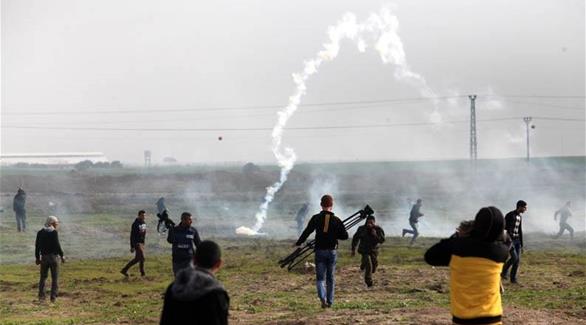 مواجهات بين الفلسطينيين والقوات الإسرائيلية قرب موقع ناحل عوز العسكري (24 - إبراهيم عمر)