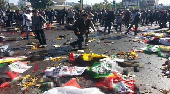 بعض ضحايا الانفجارات التي ضربت أنقرة السبت (وكالة دوغان)