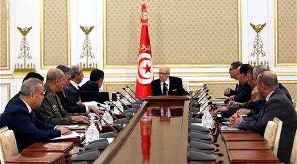 الرئيس الباجي قائد السبسي مترئساً المجلس الأعلى للأمن القومي التونسي (من المصدر)
