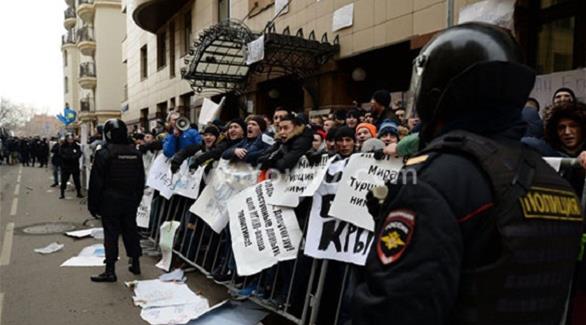 مظاهرات أمام السفارة التركية في روسيا (أرشيف)