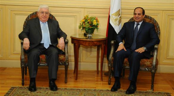 الرئيس المصري عبدالفتاح السيسي يلتقي الرئيس العراقي فؤاد معصوم في باريس على هامش فعاليات مؤتمر قمة المناخ (أرشيف)