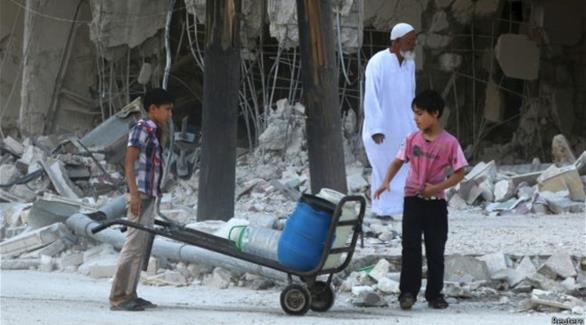 الضربة الجوية على مدينة حلب السورية يوم الخميس قطعت إمدادات المياه عن نحو 3.5 مليون شخص ولكنها عادت بشكل جزئي (أرشيف)