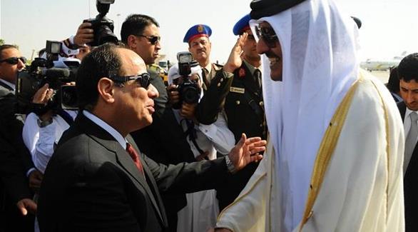 الرئيس المصري وأمير قطر (أرشيف)