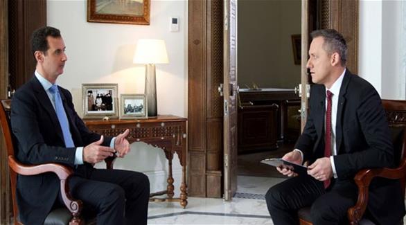 الأسد في المقابلة (سانا)