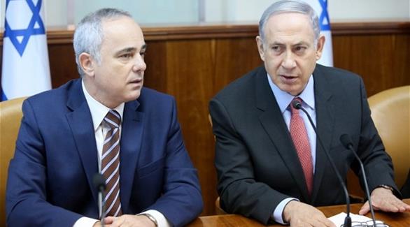 وزير البنية التحتية  الإسرائيلي يوفال شتاينتس إلى جانب رئيس الحكومة بنيامين نتانياهو(أرشيف)